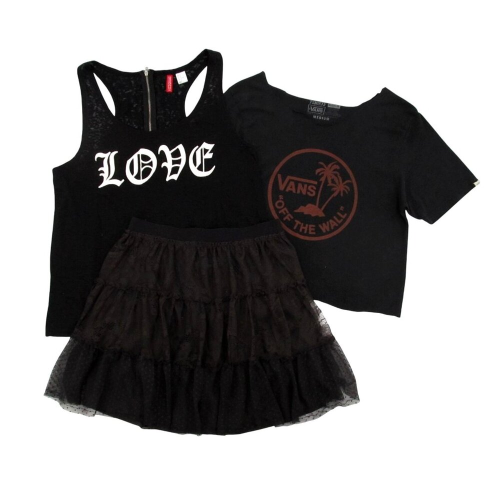 Alt Grunge Outfit Bundle –Womens Medium Vans, AE, H&M